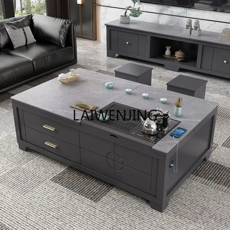 LYN solid wood intelligent lifting coffee table hidden multi-functional tea making integration