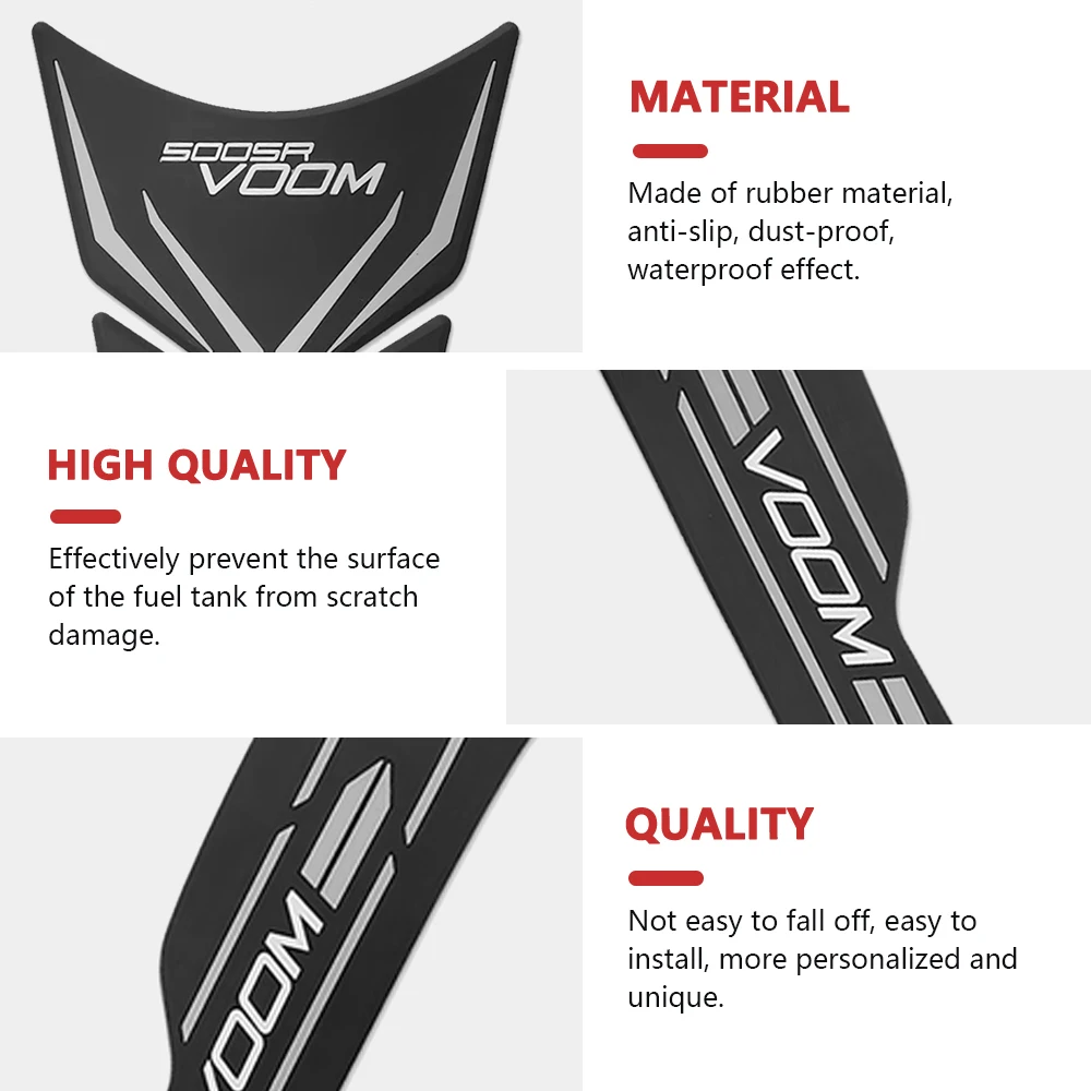 ل CFMOTO 500SR VOOM 2024 500 SR SR500 دراجة نارية المطاط خزان الوسادة ملصق الجانب خزان الوسادة المضادة للخدش ملصق مائي عدم الانزلاق
