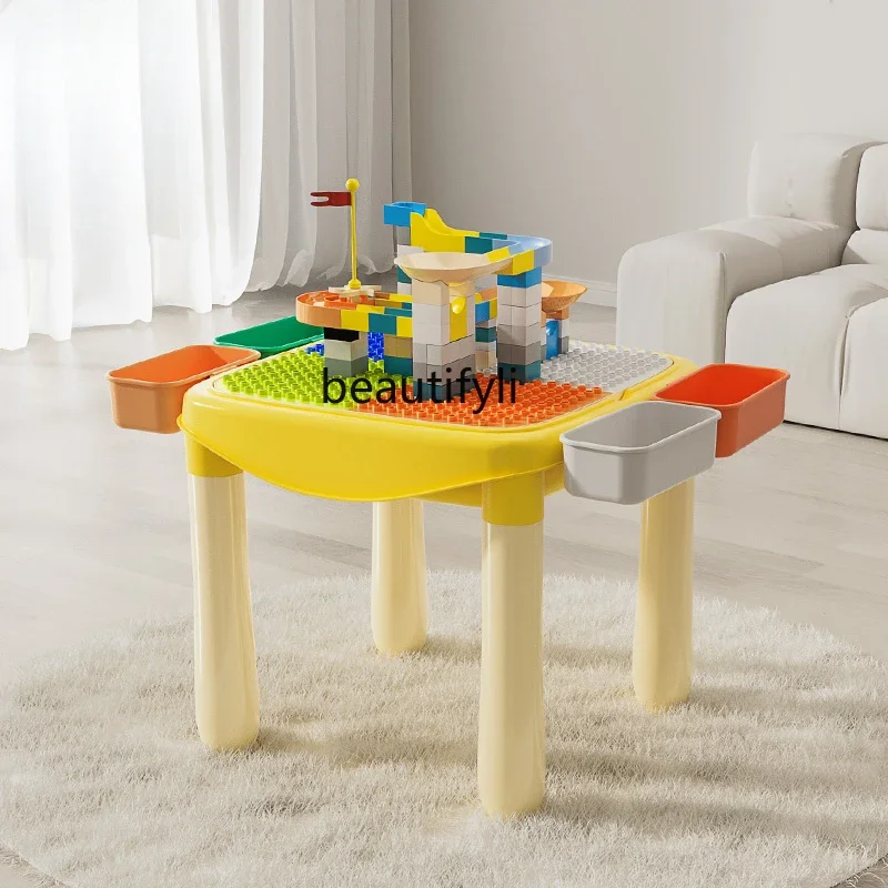 

Children's multi-functional building block table large particle puzzle puzzle puzzle assembly game boys and girls