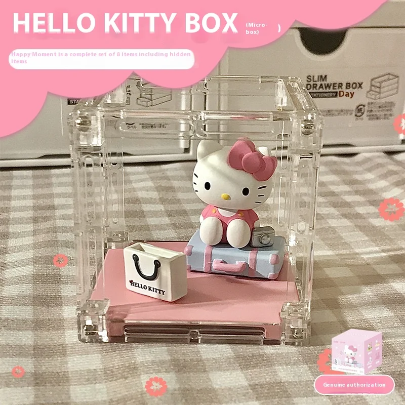 

Новинка Подлинная серия Sanrio Милая Hello Kitty счастливые моменты сюрприз фотография Hello Kitty фигурка подарок на день рождения кукла