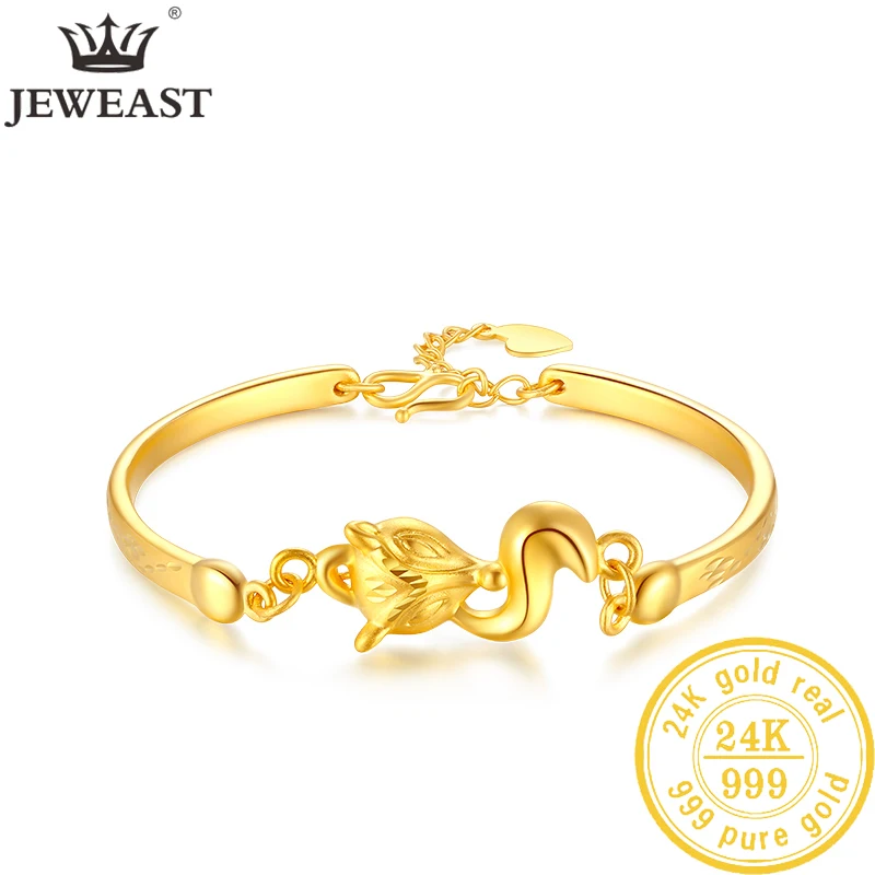 

JLZB 24K Pure Gold Bracelet Real 999 Solid Gold Bangle Upscale Beautiful Butterfly Trendy Classic Jewelry Hot Sell New 2023