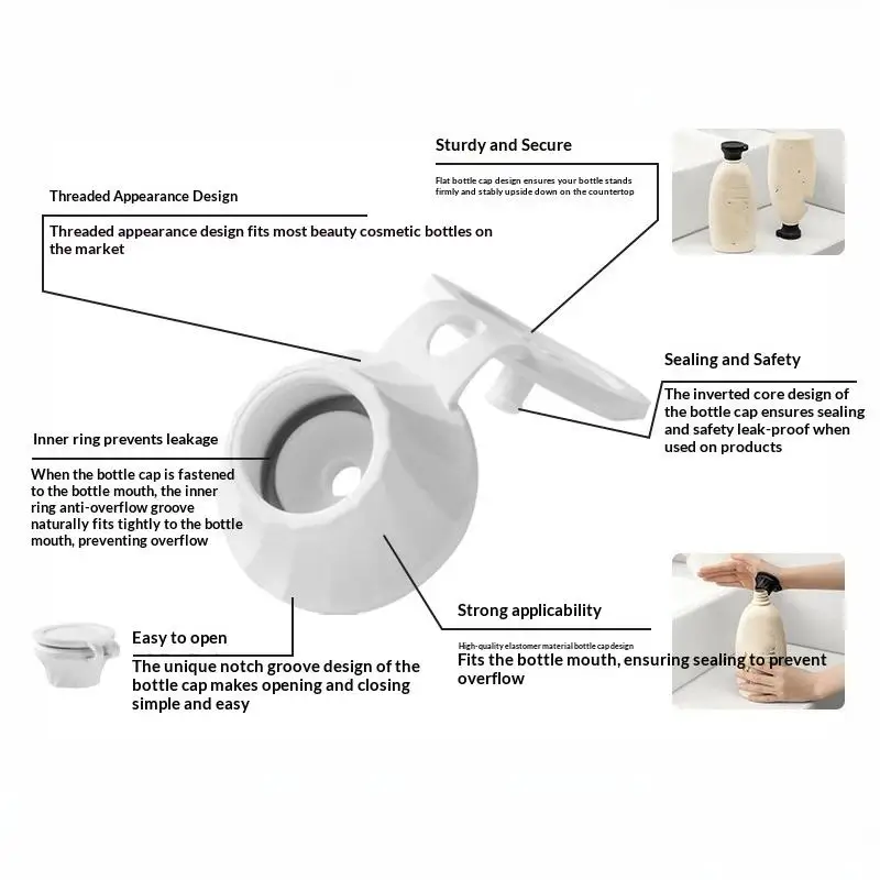 3 Stück Umkehrflaschenverschlüsse, Flaschenentleerungskappen, Adapter, Transferverbinder, 3 Größen Umkehrkappen – Detail 8