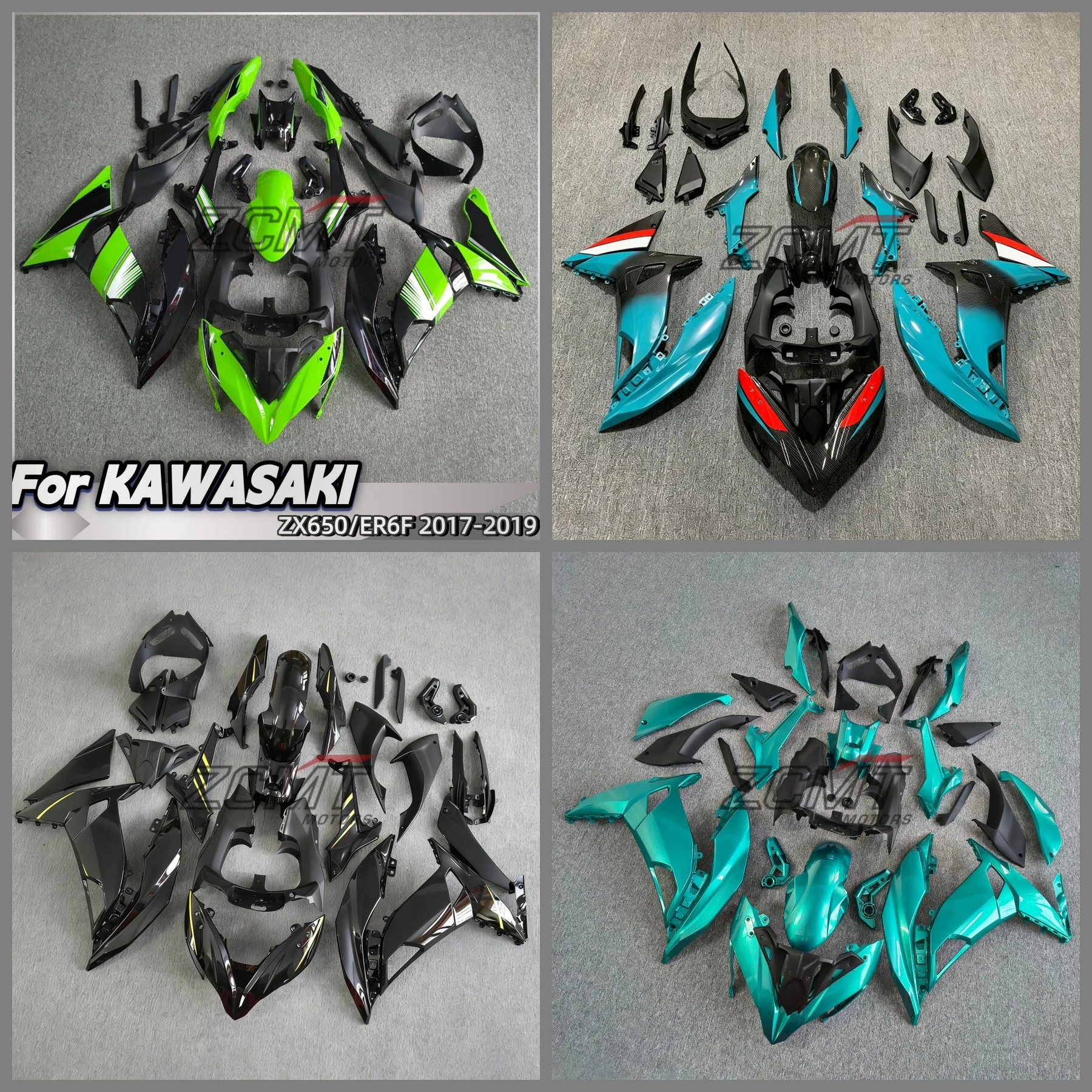 Motorcycle full Fairing Kit fit For KAWASAKI ZX650 ER6F 2017 2018 2019 bodywork whole fairings kits