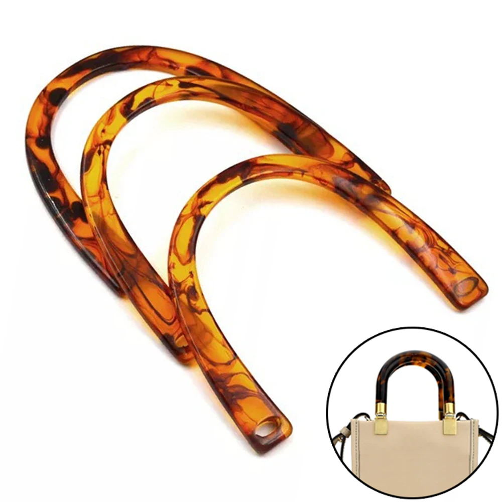 U Shaped Tortoiseshell Resin Bag Handle Tote Handle Accessories for handbags Woven Bag Luggage Handle Accessories Wrist Bag Hand