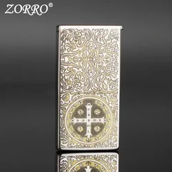 ZORRO Metal Creative Elevator Kerosene Lighter Classic Grinding Wheel Ignition Limited Quantity Laser Carving Collection Lighter