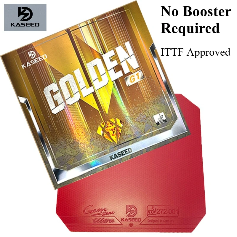 Накладка для настольного тенниса KASEED GOLDEN Diamond G1, без усилителя, с внутриворсовыми шипами, липкая, с губкой, одобрена ITTF