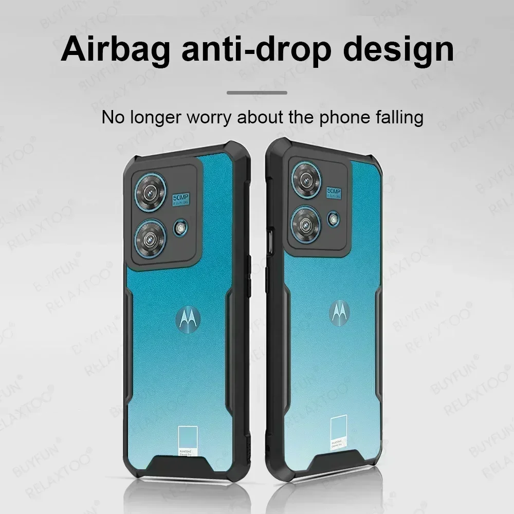 Чехол для Motorola Edge 40 Neo, акриловый прозрачный противоударный чехол на Moto Rola Edge40 40Neo Edge40Neo 5G, защитный чехол