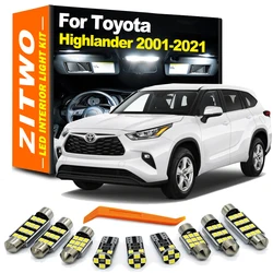 LED Bulb Interior Dome Reading License Plate Light Kit For Toyota Highlander Kluger 2001- 2016 2017 2018 2020 2021 Accessories