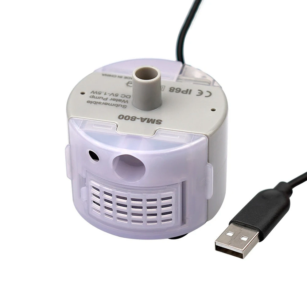 

SMA-800 Quiet Submersible Water Pump DC5V 1.5W 160L/H Detachable Design for Aquarium Pet Fountain Water Cycle Circulation Pump