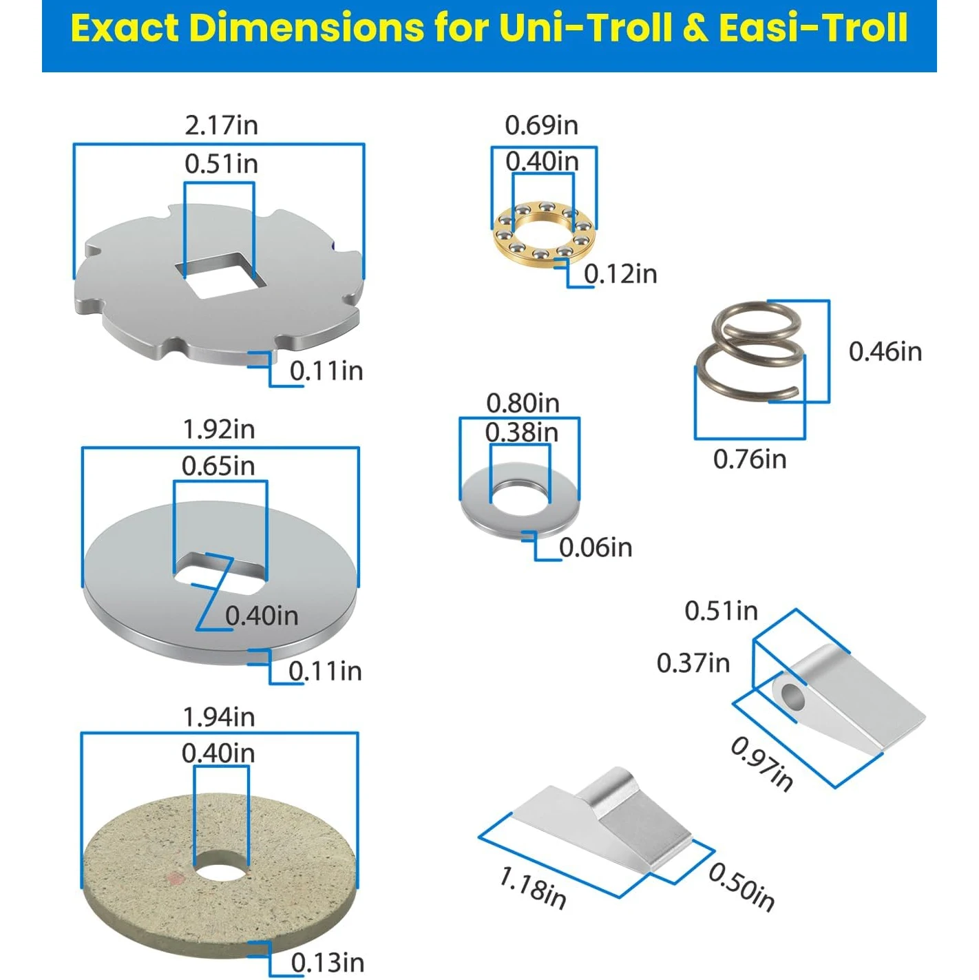 ANX Downrigger Uni-Troll/Easi-Troll Reparatursatz für Cannon Manuelle Downrigger Wartungssatz Hundespannrolle, Feder, Kupplungspolster – Detail 11