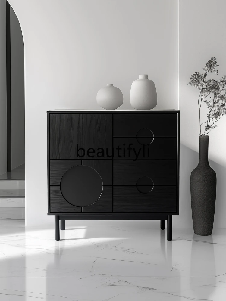 

Simple modern solid wood chest, bedroom storage decorative cabinet, household entrance storage cabinet