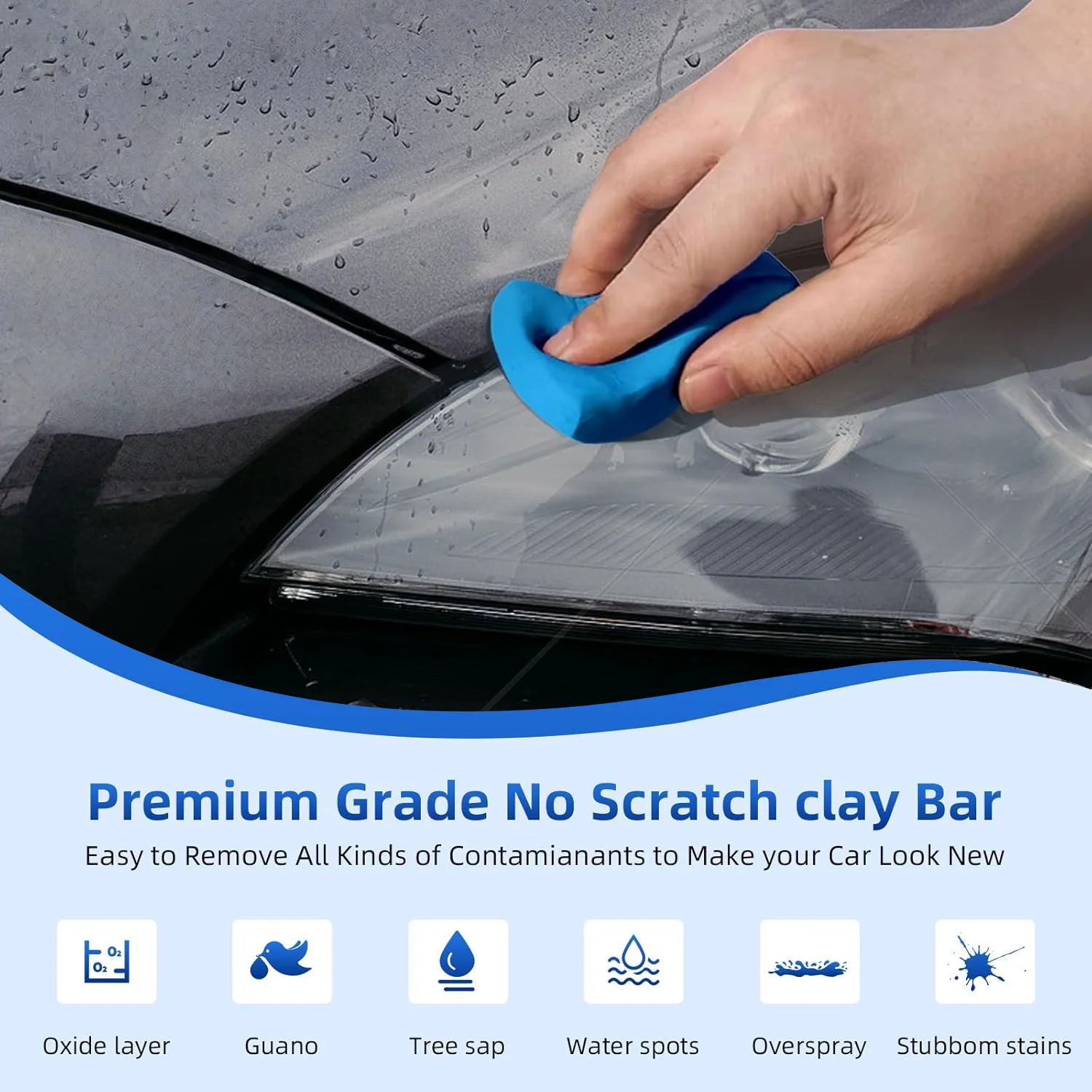 Premium Blue Car Clay Bar 100g Safe Paint Care Washing Mud Auto Detailing Tool For Smooth Vehicle Surface Remove Stubborn Dirt view 2