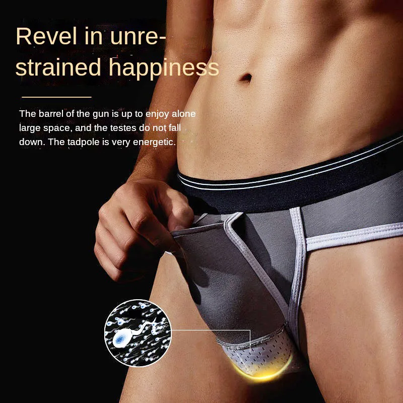 U Convex Boxer Sissy Panties Gay Underpants Big Pouch Boxershorts Penile Hole Briefs Male Large Bag Underwear Men Pantaion Thong