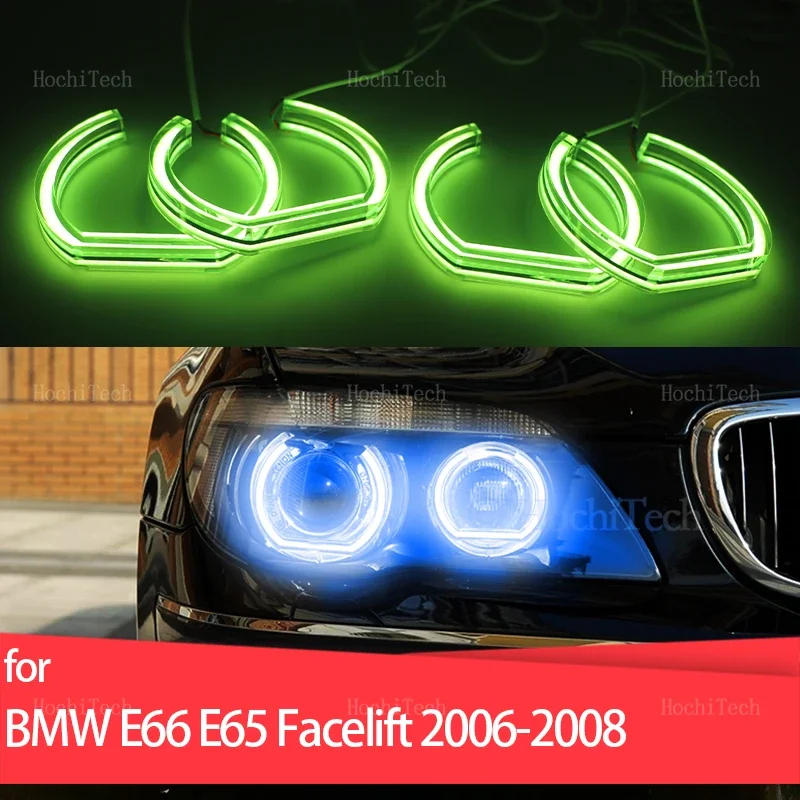 

RGB multi colors Light Rings APP control LED Angel Eyes Kit for BMW 7 series E65 E66 facelift 745i 745Li 760Li 760i 2006-2008