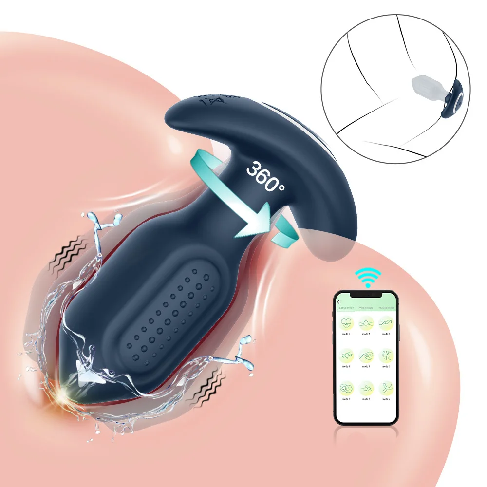 Vibrierender Hammer, vibrierender Analplug, großes Pendel, Hinterhof, Silikon-Analplug, APP-Fernbedienung, Schaukel, Rotation, Drehung, APP-Modell