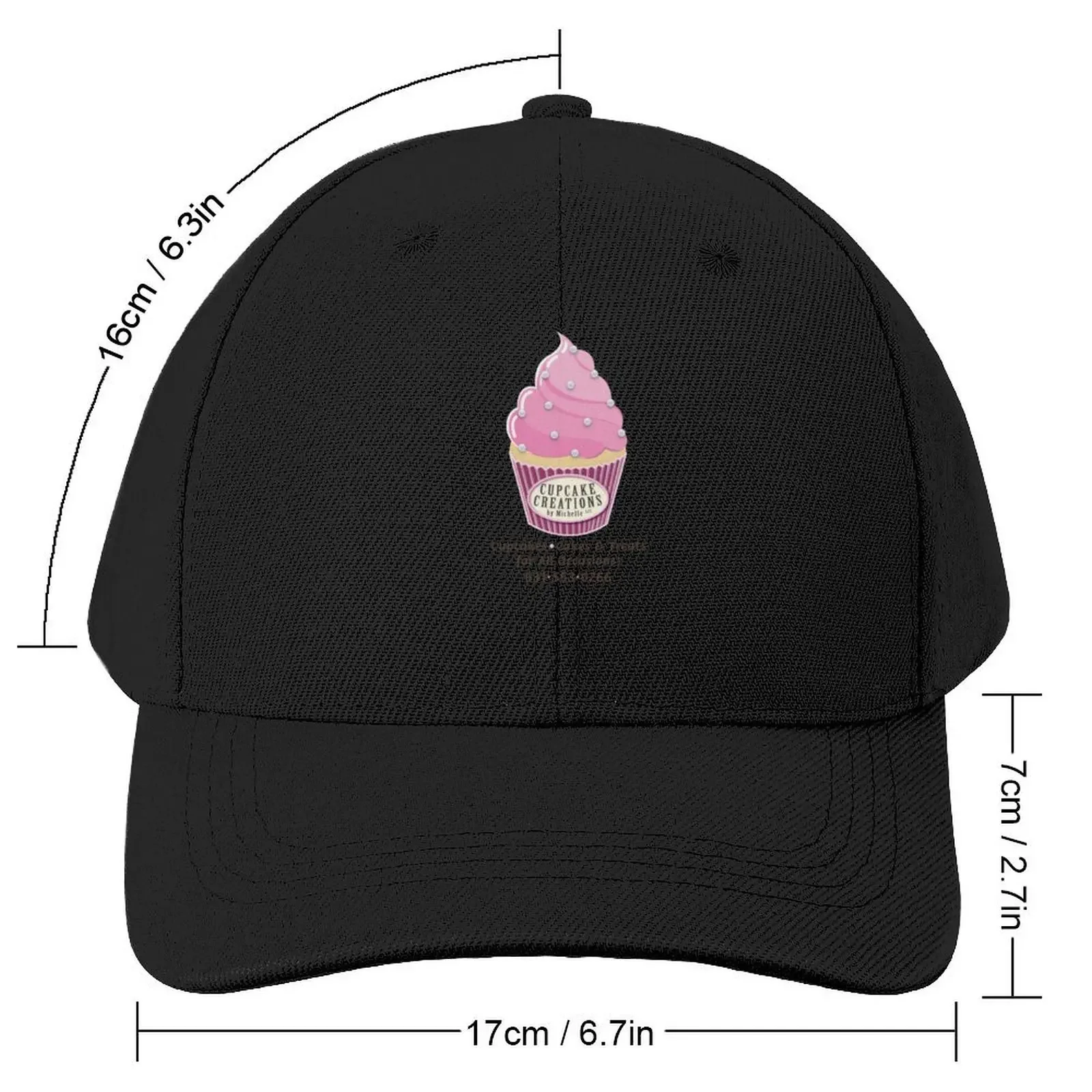 Cupcake Creations Baseball Cap tea Hat Thermal Visor Streetwear For Women Men's