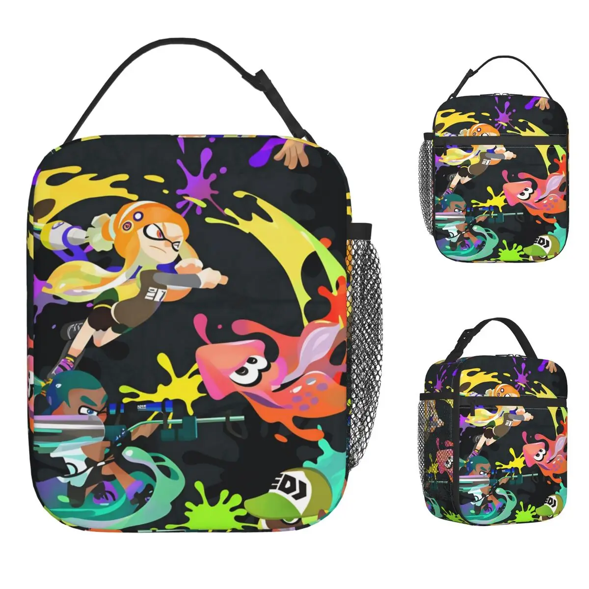 

Сумка для обеда Splatoon, школьная коробка для завтрака для детей, термосумка-тоут с принтом для отдыха, Оксфорд, портативная изолированная сумка-холодильник