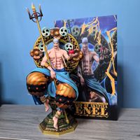 Genuine New One Piece Gk Thor Enel Pop Max 39cm Hand-Done Model Display Anime Peripheral Toys Desktop Decoration Collection Gift