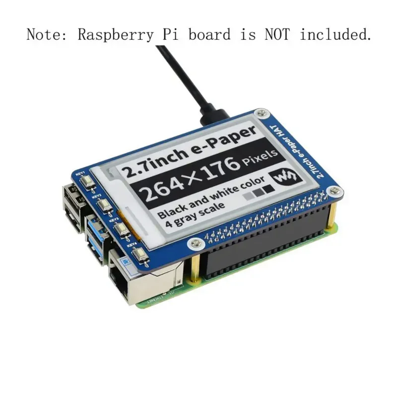 Eink E-Paper Display Screen, 6 000 Board, HAT Kit pour Ardu37RPI Raspberry Pi 0 ontari2 W WH 2 W 0W 3 Model B Plus 4 5, 2.7 pouces