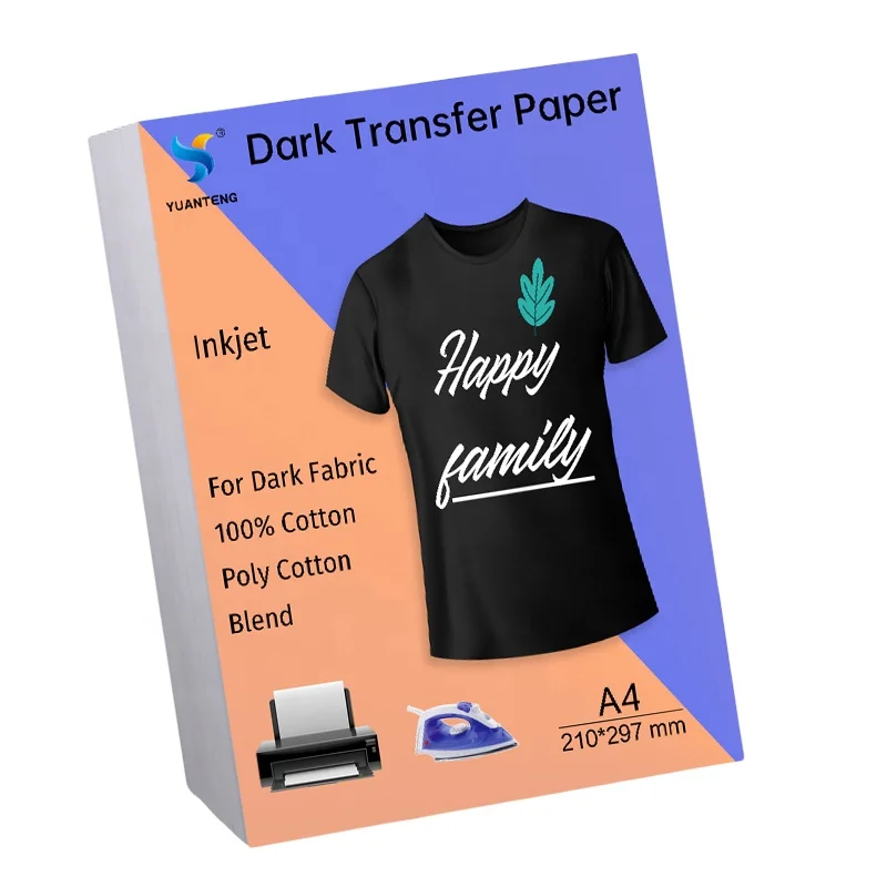 20 Sheets/Bag Heat Transfer Paper for Dark Fabric Transfer Paper for Inkjet Printer Printable Heat Transfer Vinyl for T-Shirts