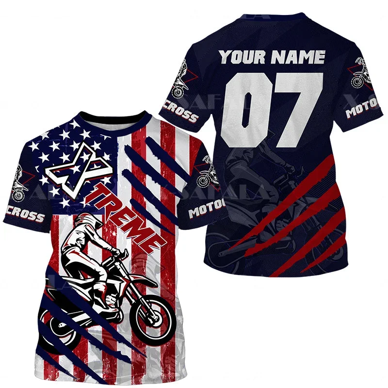 

Moto Rider Freestyle Dirt Bike Diy Motorcycle Racing 3D Printed High Quality T-shirt Summer Round Men Female Casual Top