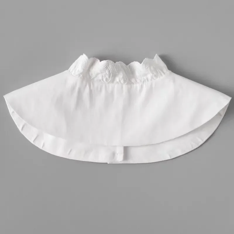 السيدات الدانتيل الأزهار التطريز وهمية طوق قلادة الكتف يلتف للمرأة قميص سترة الرقبة قميص انفصال كاذبة طوق