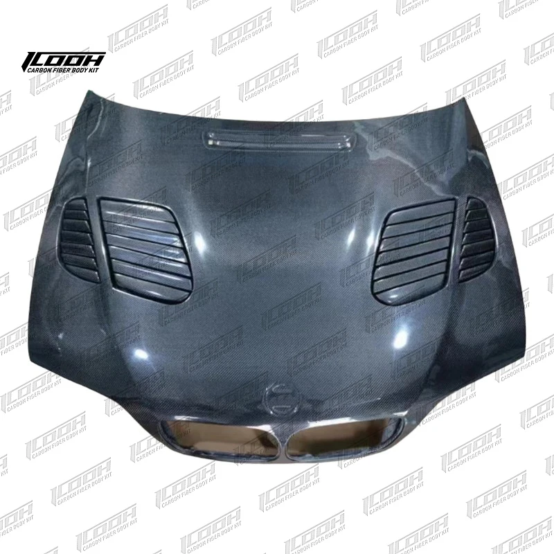 Racing E46 Style Carbon Fiber Fibre Body Kit Front Engine Hood Bonnet with Vents For BMW M3 E46 2004-2006