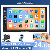 2 Din Car Stereo MP5 Player Car Radio 7 Inch Multimedia Player 12v Support Bluetooth Screen Mirroring USB TF AUX-In Receiver
