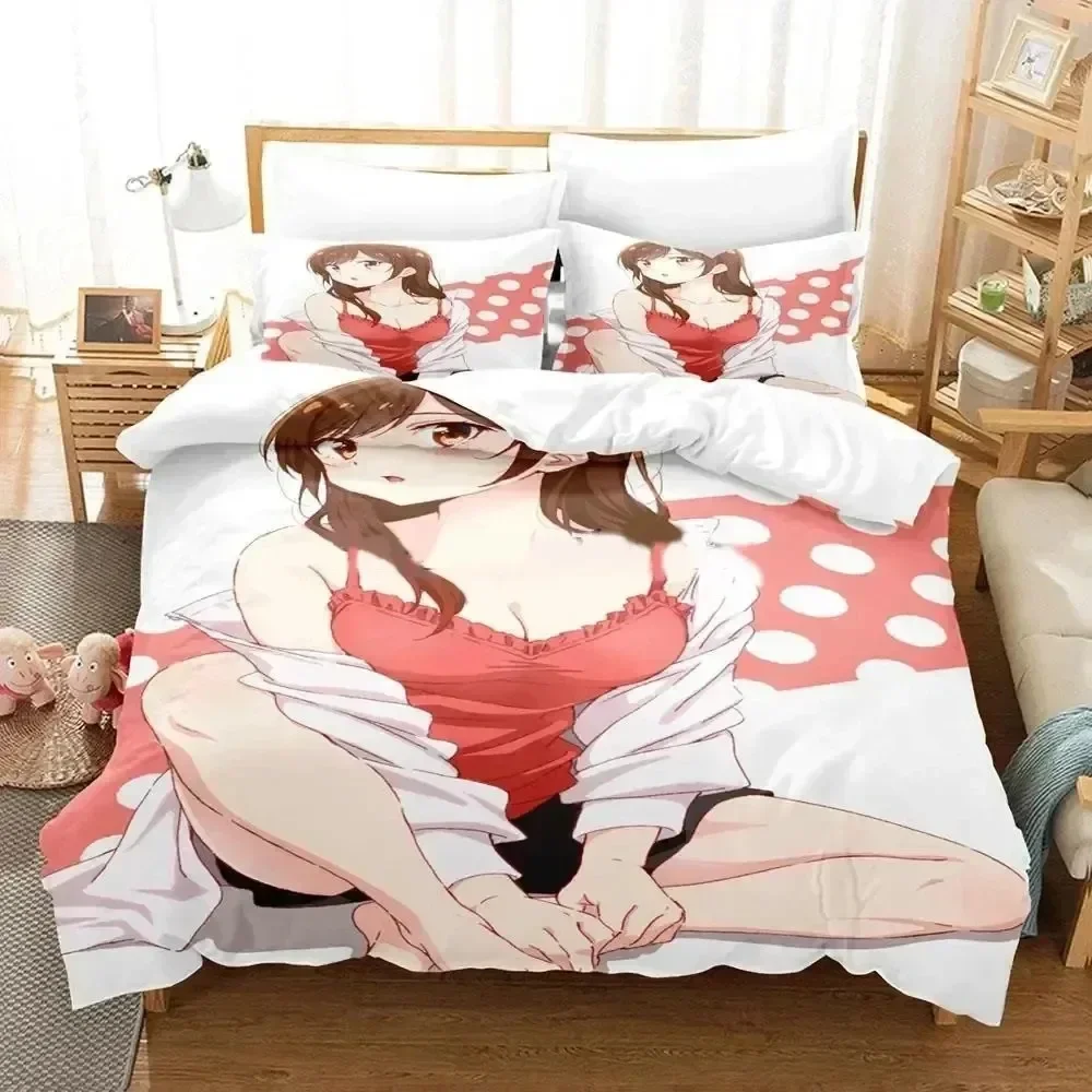 Anime Rent-A-Girlfriend Chizuru 3D NEW Duvet Cover Pillowcase Bedding Set Adult Boy Girl Bedroom Decoration Single Double Large