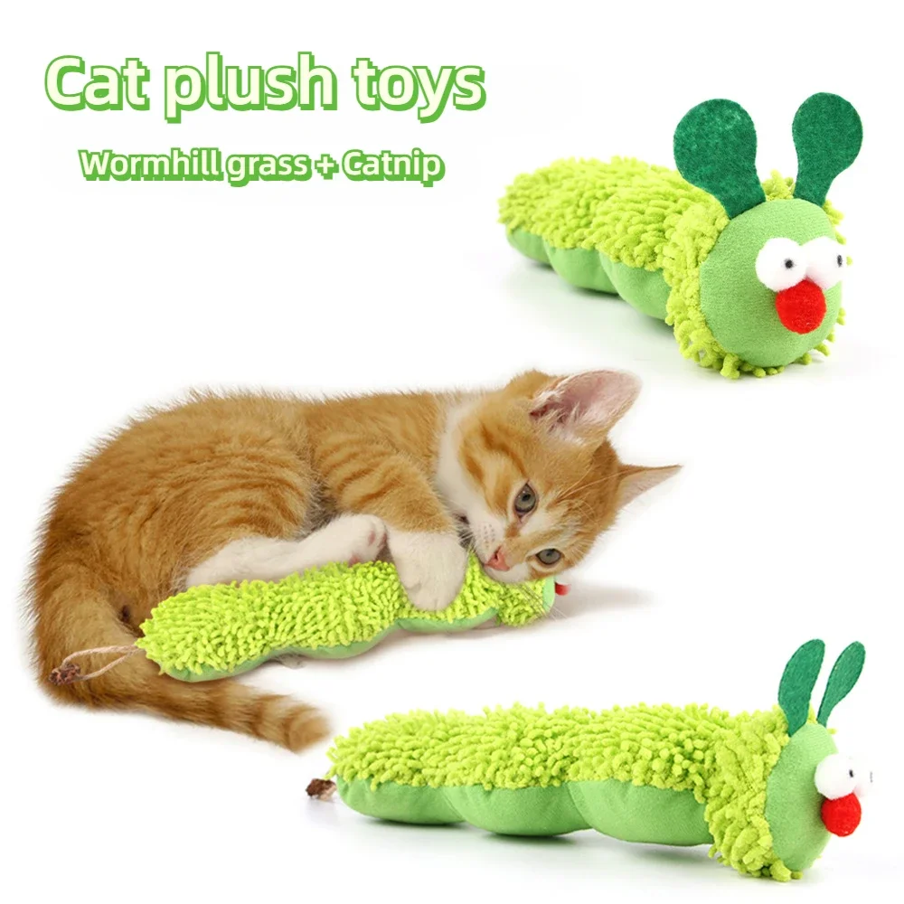 고양이 장난감 Pet Supplies Caterpillar Shaped Plush Cat Toy Contains Catnip Self Pleasure Boredom Relief Cat Toys Interactive