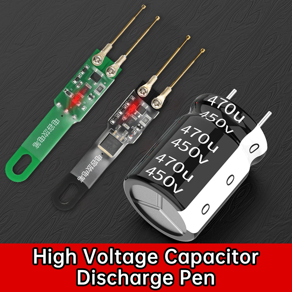 1000UF Capacitor Discharge Pen Switch Power Supply Repair Discharge Protection Tool With LED AC8-450V/DC 10-650V