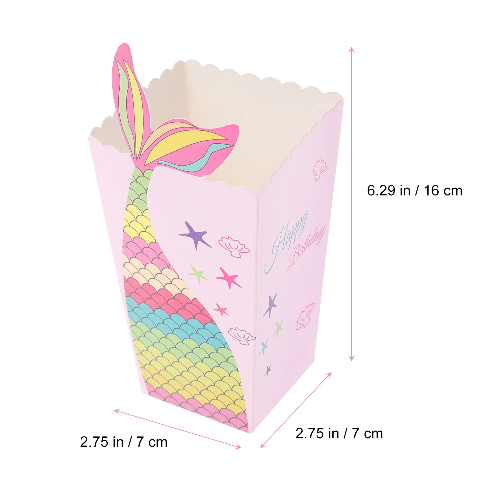 

24Pcs Mermaid Pattern Popcorn Boxes Paper Candy Containers Foldable Disposable Party Storage Box Kids Birthday Treat Holder