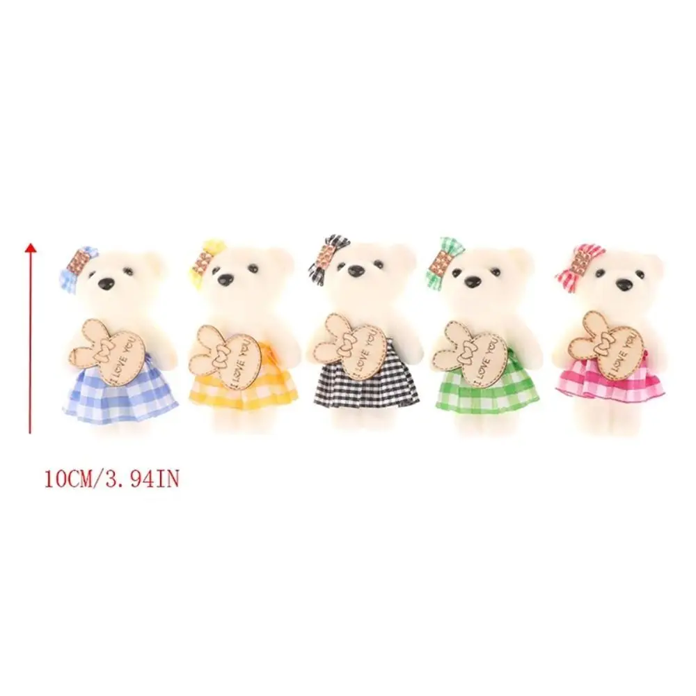 10 pçs/saco espuma urso urso de pelúcia brinquedos de espuma animal de pelúcia dos desenhos animados mini urso buquê de flores boneca de pelúcia 10cm buquê de desenhos animados boneca