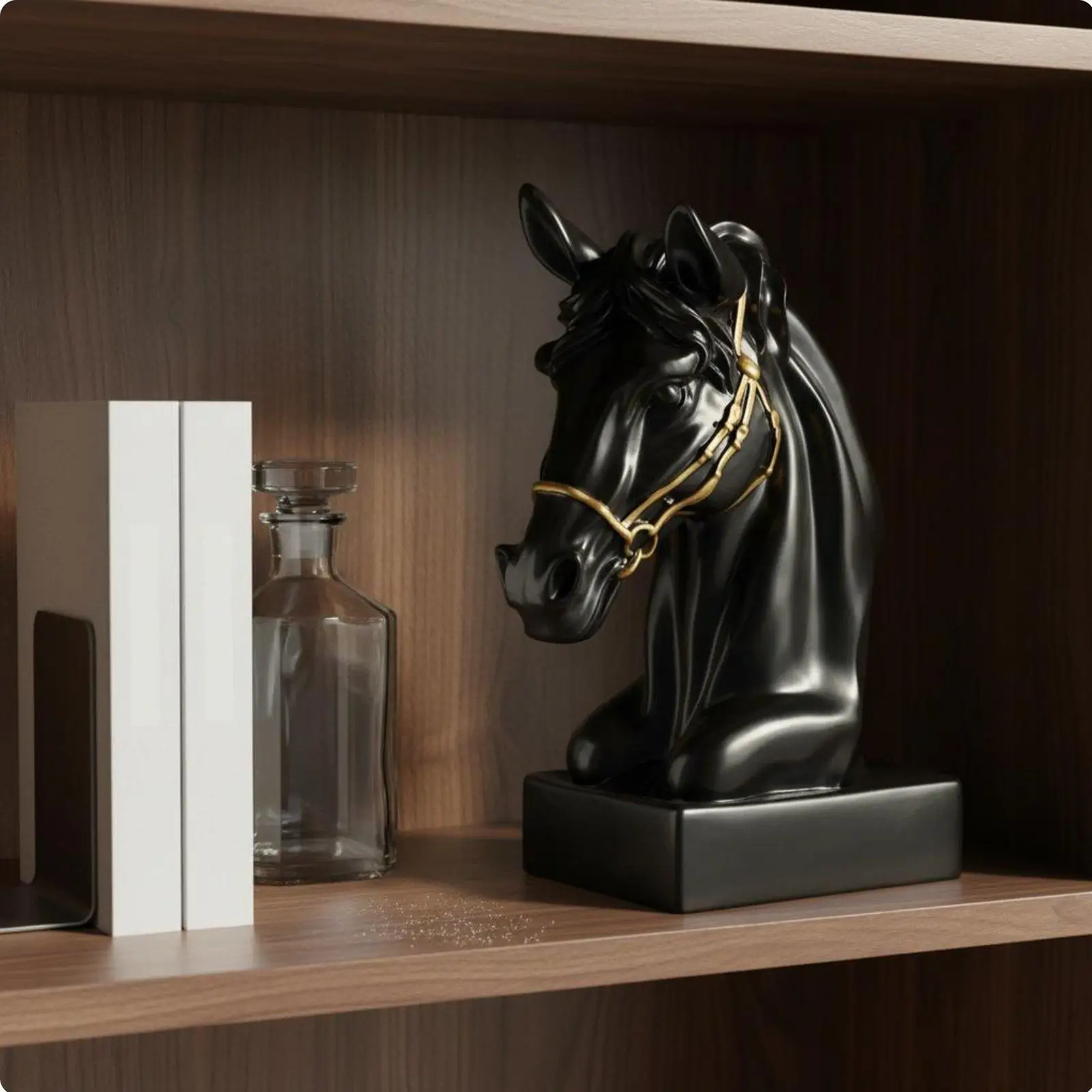 Creative Horse Sculpture Organic Resin Equine Bust Decorative Figurine Luxury Centerpiece for Living Room