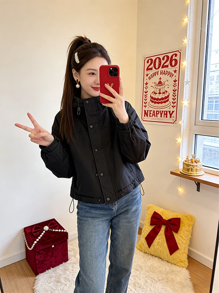 

Korean Sle ort Women's Jaet Color Blo Hooded Loose Fit Spring Autumn Zipper ort Coat Breathable Casual Faion