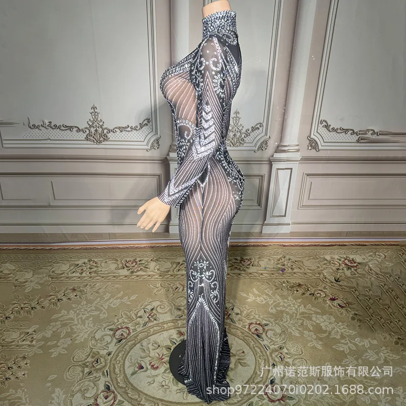 Bright Diamond Perspective Sexy Evening Dress Drag Queen Music Festival Song Dress Livehouse Dress Signing Party Платье Вечернее