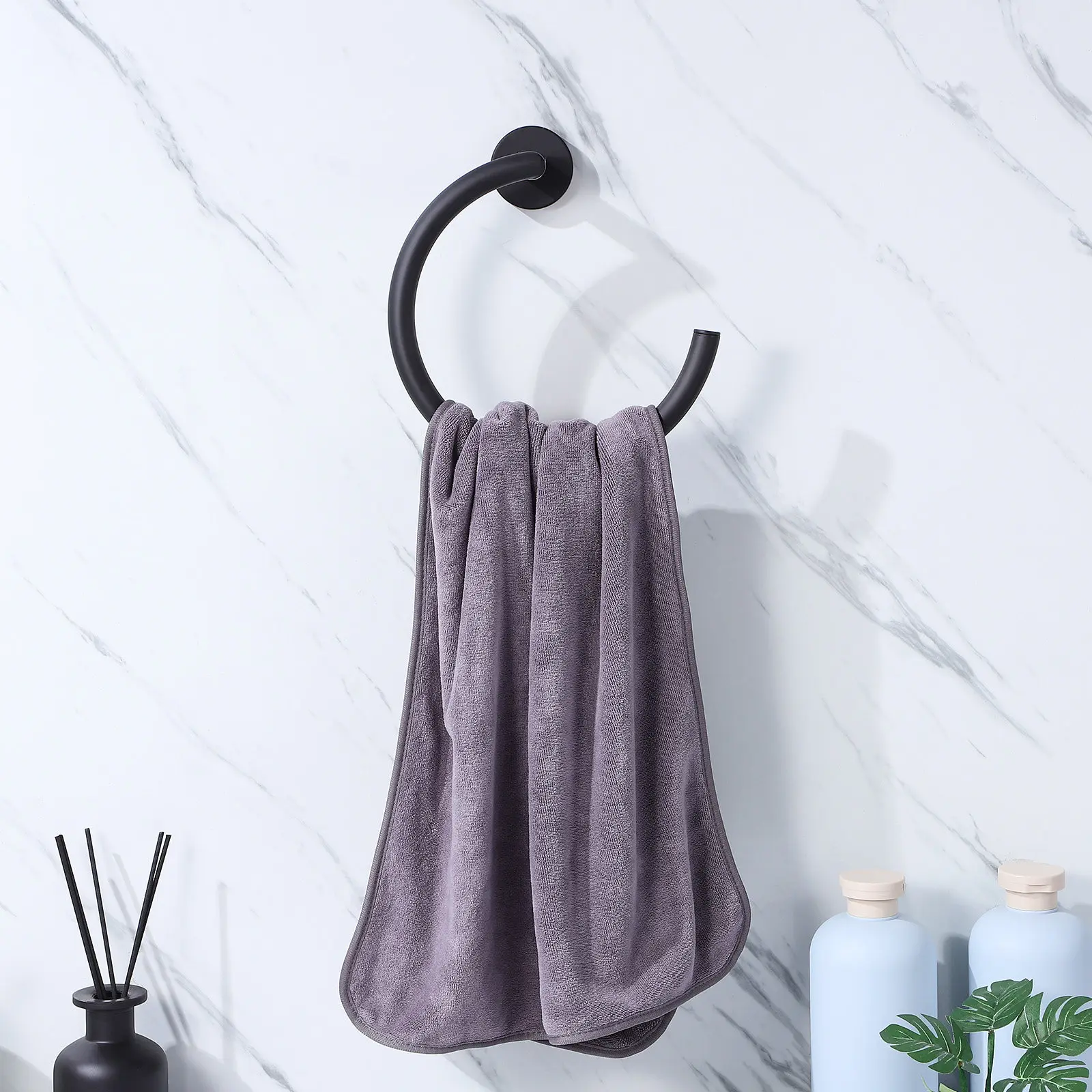 

Настенный полукруглый держатель для полотенец из нержавеющей стали, экономящий место, органайзер для ванной комнаты