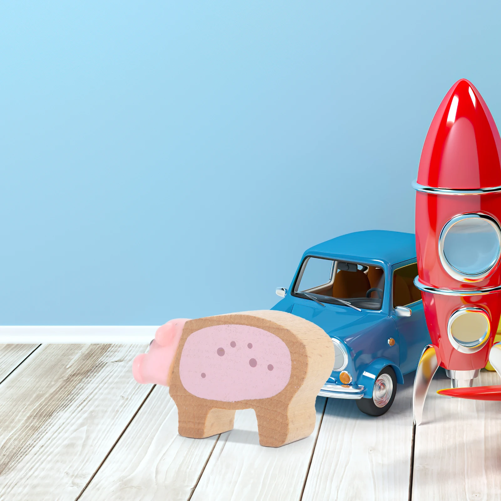 

Farm Animal Figurine Mini Pig Statue Wooden Toy Bright Color Craftsmanship Decor Desktop Model Adorable nament