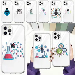 Science Chemistry Biology Laboratory Phone Case For iPhone 15 14 13 11 12 Pro Max X XR XS 7 8 Plus SE Silicone Luxury Cover