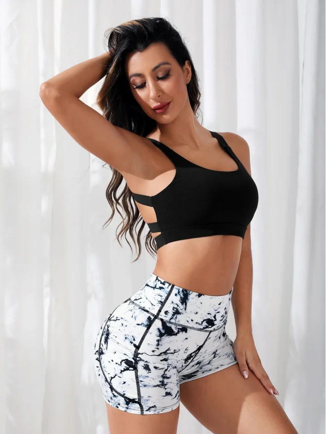 High-Waist Fitness Yoga Shorts Women's Sportswear Butt-Lifting High-Elasticity Moisture-Wicking Breathable for Gym Yoga image 5