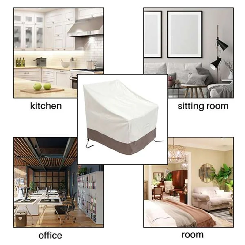 N96R 4 قطع غطاء كرسي Adirondack للفناء مقاس 31 × 33 × 36 بوصة غطاء كرسي فناء خارجي عالي التحمل 420D، مقاوم للماء في الهواء الطلق #4