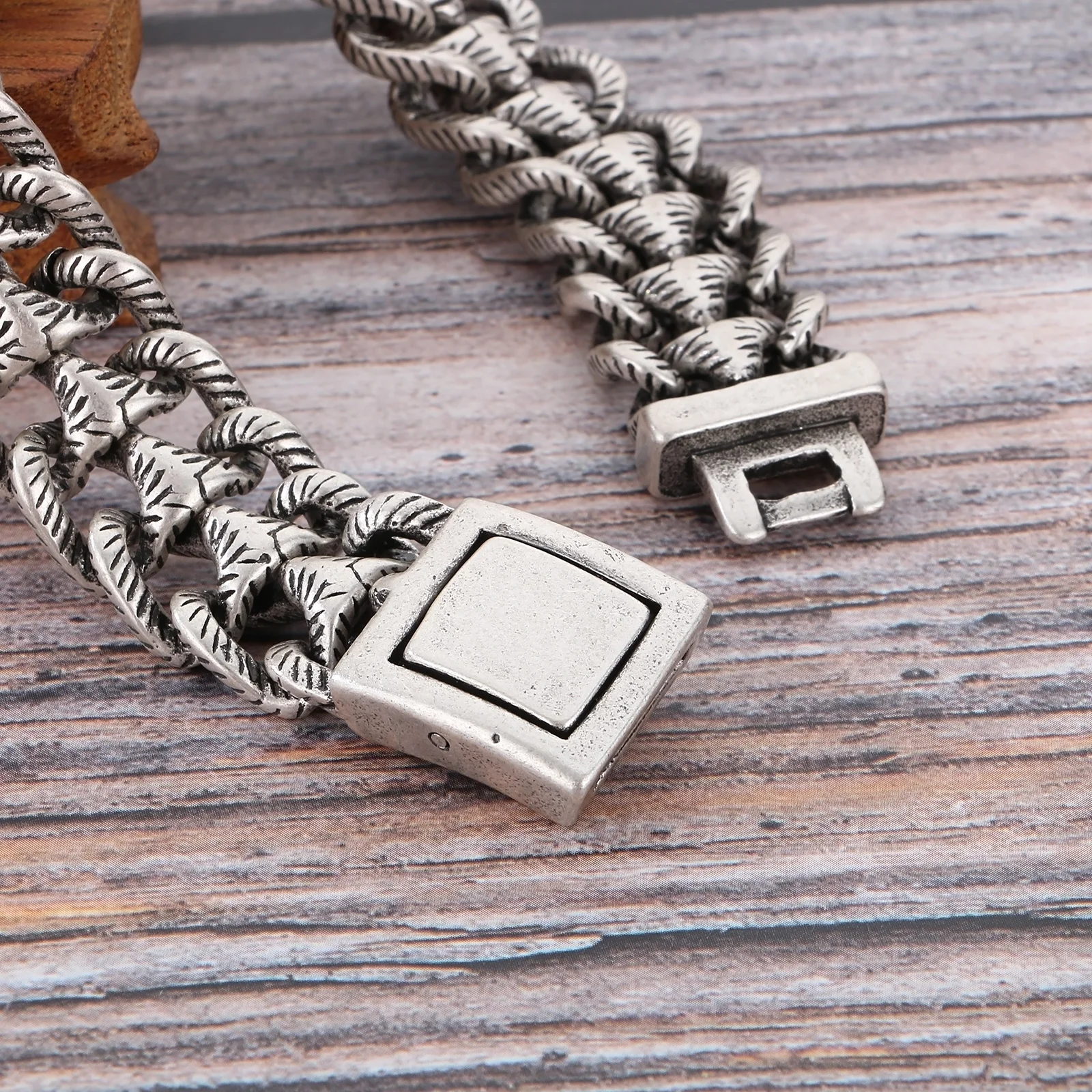18mm Locomotive Vintage Chain Bracelet For Men - Stainless Steel Bracelet - KB179304-KJX