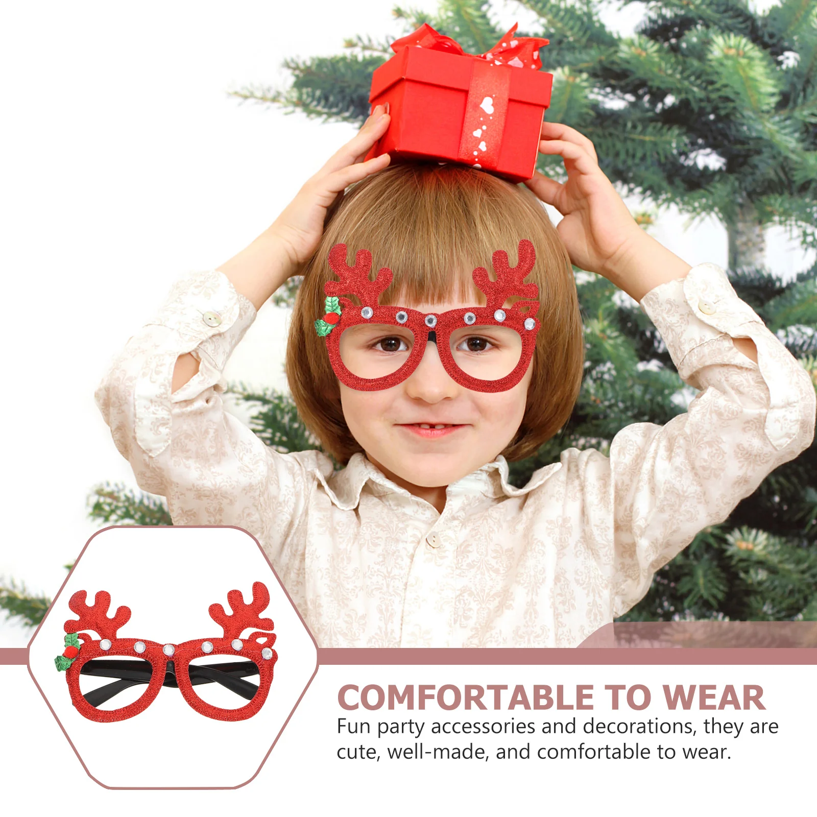 

6Pcs Xmas Party Eyewear Colorful Christmas Glasses Fun Photo Props Cute Cartoon Frames Festival Party Supplies Decorative