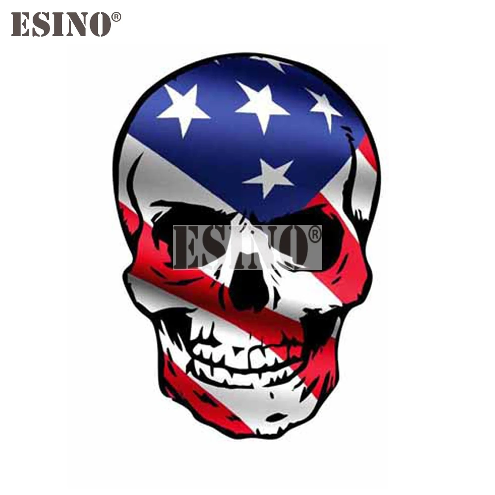 Car Styling Creative US America Flag Skull Evil Skull Decal Cartoon PVC Waterproof Car Body Sticker Pattern Vinyl