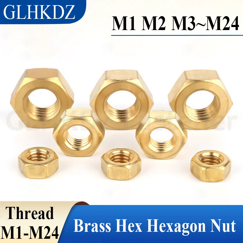 M1.4-M24 Brass Hex Nut Copper Hexagon Nut Brass Copper Hex Hexagon Nut - Support Wholesale