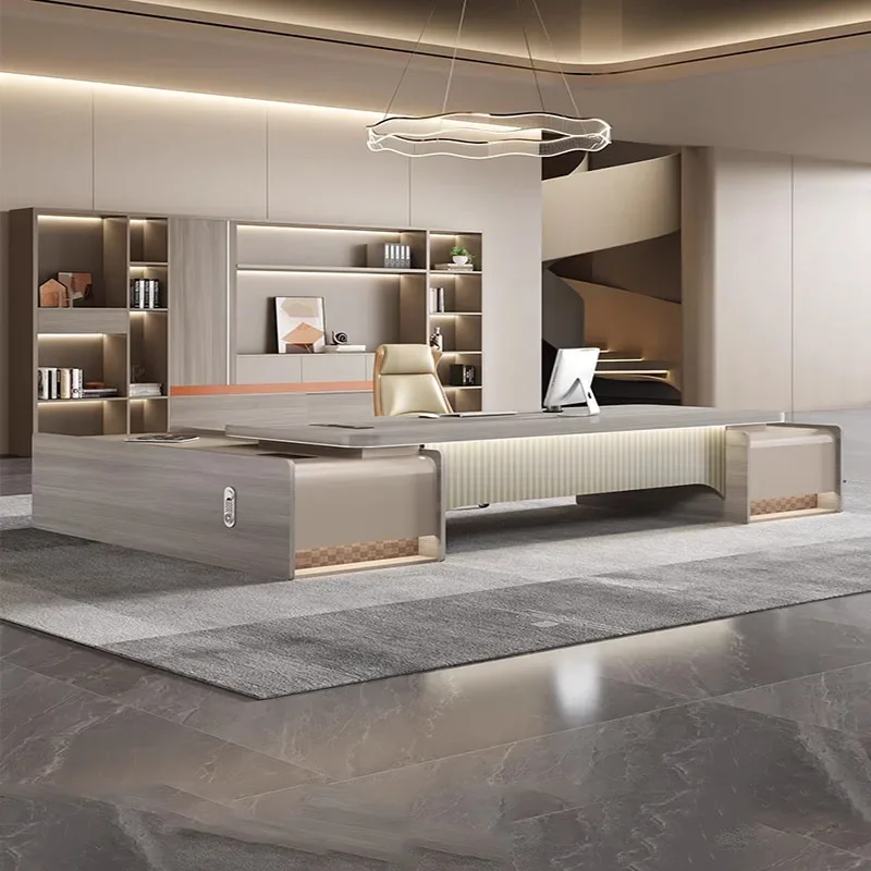 

Luxury Storage Office Desks Modern Drawers Corner Gaming Meeting Room Long Work Desk Workstation Scrivanie Per Ufficio Furniture
