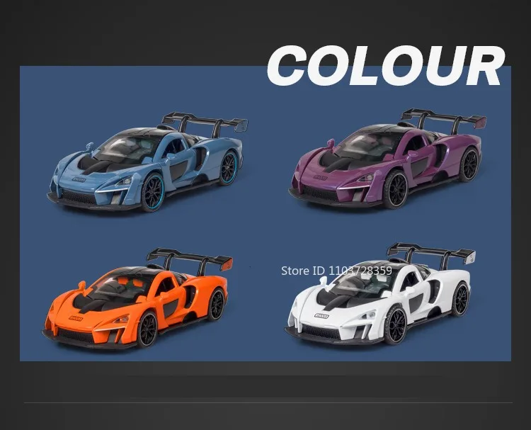 1:32 720S Senna Modell Spielzeug Sportwagen Legierung Druckguss Sound Licht Exquisite Innen Zurückziehen Supercar Modelle für Kinder präsentiert – Detail 11