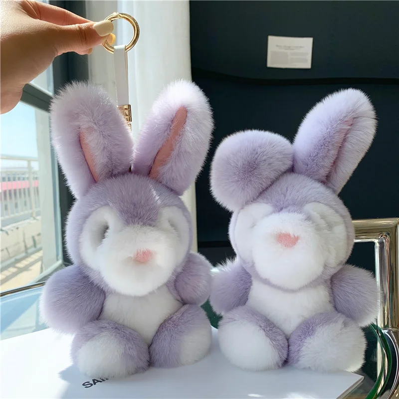 Plush Keychain Rabbit Stuffed Toy Doy Kids Schoolbag Pendant Girls Birthday Gift