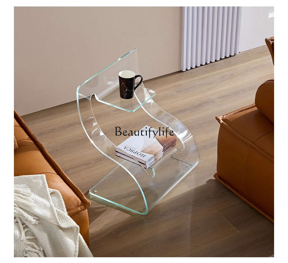 

Light Luxury and Simplicity Art Glass Side Table Household Personality Corner Table