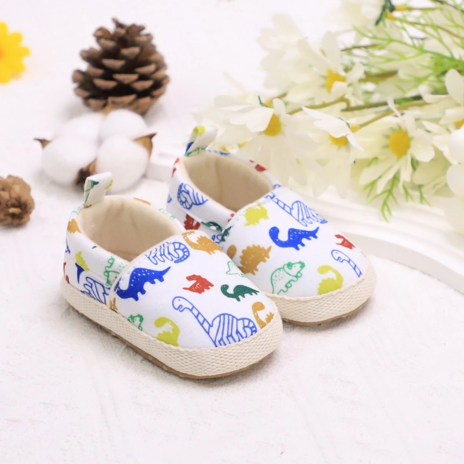 Casual Cute Cartoon Dinosaur Print Slip On Loafer Shoes For Baby Boys, Lightweight Non-slip Walking Shoes For Daily Party Wear,